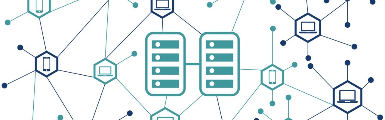 Cartoon graphic to symbolize a blockchain. 