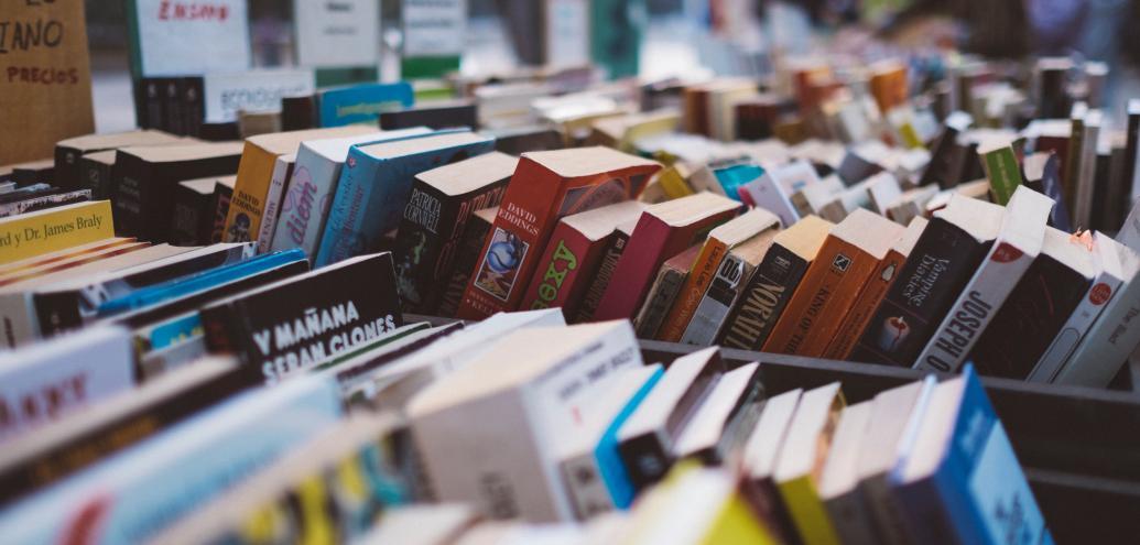 Rows of books. By Pixabay.