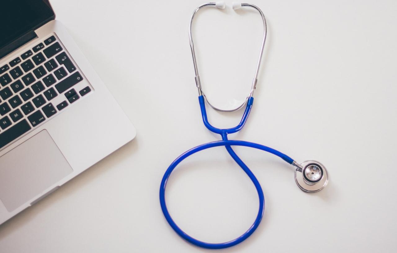 Stethoscope on a desk,