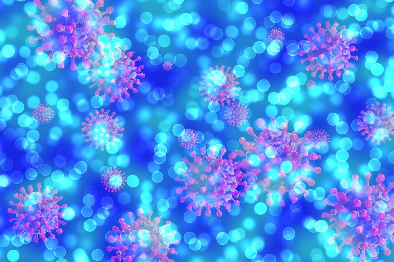 Graphic representing COVID-19 virus.