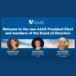 Graphic depicting the new members of the AAAS Board of Directors.
