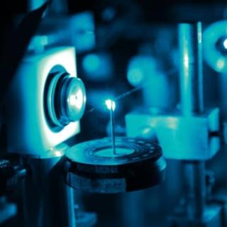 Lab technology in a dark room.