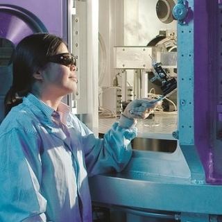 Physicist working with a positron.
